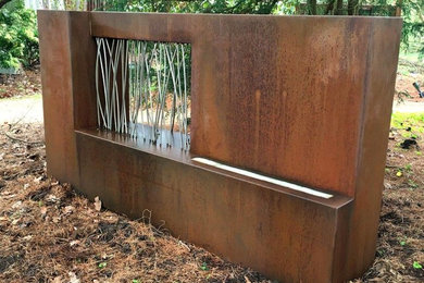 Corten Fireplace with LED Light Feature