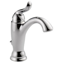 Traditional Bathroom Sink Faucets 594-MPU-DST Delta Linden Single Handle Lavatory Faucet - Metal Pop-Up
