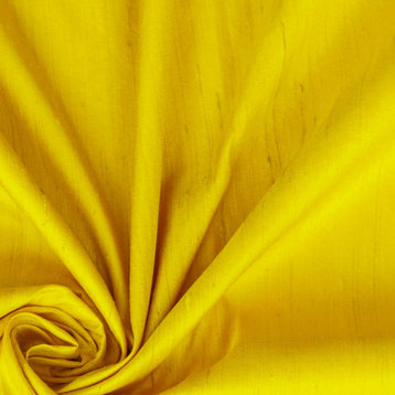 Bright Yellow Silk Dupioni Fabric By The Yard, 4 Yards For Curtain, Dress