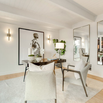 After - Office Wall with Leaning Mirror and Brass Sconces