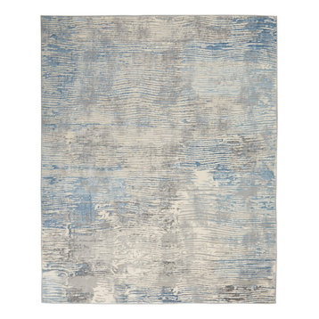 Nourison Solace Contemporary Area Rug, Ivory/Gray/Blue, 8'x 10'