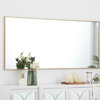 Metal Frame Rectangle Mirror 30 Inch In Brass