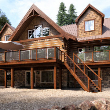 Log Home "Lot-5" in Canada, 3D Visualization.