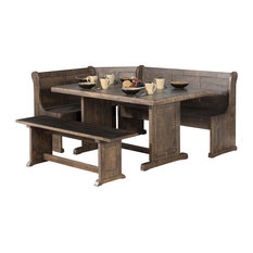 50 Most Por Rustic Dining Room Sets For 2018 Houzz Sunny Designs Inc Design Homestead Breakfast Nook With Side Bench Dining