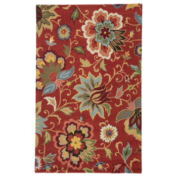 Jaipur Living Zamora Handmade Floral Red and Multicolor Area Rug 10'x14'