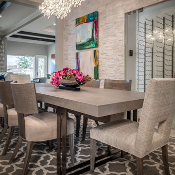 Gorgeous Dining Room With Wine Cellar