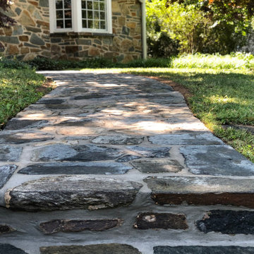 Rebuild & Restoration of Building Stone Wall, Steps & Walkway in Chevy Chase MD