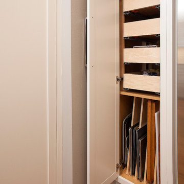 Tall Pantry with Roll-outs and Vertical Shelves