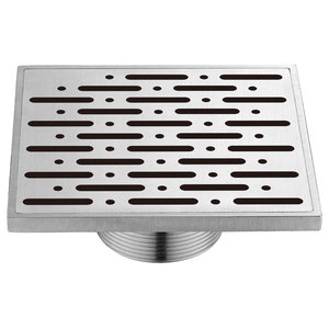 Rolya Chrome Square Style 4/"x4/" Copper Floor Drain with Chrome Tile Insert Grate