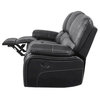 Global Furniture Gray Reclining Sofa With Black Welt 87x40x40" Black