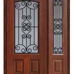 Prehung Sidelight Door 80 Fiberglass Verona Arch Lite GBG Glass - Front Doors