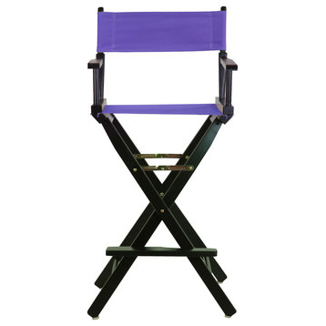 30" Director's Chair Black Frame, Purple Canvas