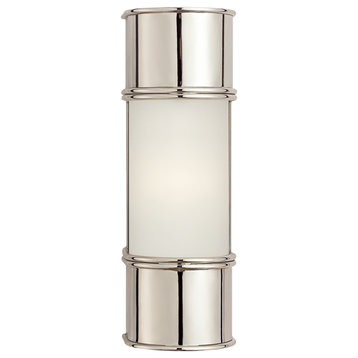 Oxford 12" Bath Sconce in Polished Nickel with Frosted Glass