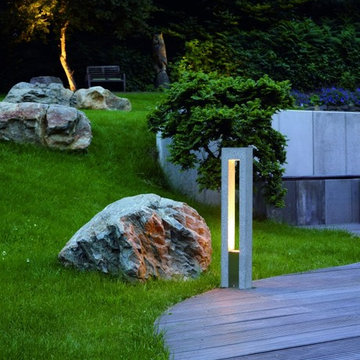 Arrock Arc GU10 Outdoor Bollard, Salt and Pepper Finish