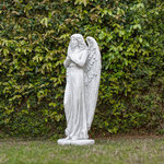 Alpine Corporation - 47" Tall Indoor/Outdoor Praying Angel Statue Yard Art Decoration - Add a touch of serenity to your outdoor space with the Alpine Corporation Praying Angel Statue. This stunning and peaceful angel is constructed with durable polystone and fiberglass materials but finished to look like stone. The statue is weather-proof, rust-resistant, and durable for years of quality use. With its antique-look, intricate details and portrayal of an angel praying, this Alpine statue is sure to bring peace and tranquility to your home! The statue is perfect for your garden, patio, deck, porch, or yard space. Looks great indoors, too! With a 1-year , you can be confident in the quality of your purchase. Statue measures 19"L x 13"W x 47"H for use in yards of any size. Alpine Corporation is one of America's leading designers, importers, and distributors of superior quality home and garden decor products. Alpine Corporation's award winning in-house design team continuously develops new and innovative "statement pieces" for your home and garden. Your indoor and outdoor living spaces will be the envy of the neighborhood with our wide assortment of fresh, fashionable and contemporary products, from beautifully crafted solar garden stakes featuring patented motion and fiber optic lighting technology to beautiful fountains and delightful bird baths and feeders.