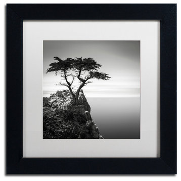 'The Lone Cypress' Matted Framed Canvas Art by Dave MacVicar