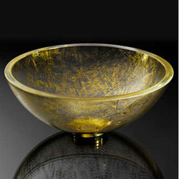 Vitraform 200-Q Small Gilded Freestanding Vessel Round Basin - Cristal Antiq - Products
