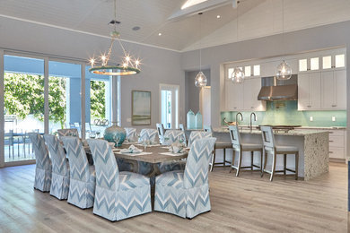 Inspiration for a coastal kitchen/dining room combo remodel in Miami