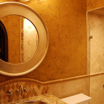 Olde English Aged Plaster Finish throughout an entire Lower Level in Virginia