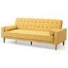 Glory Furniture Andrews Twill Fabric Sleeper Sofa in Yellow