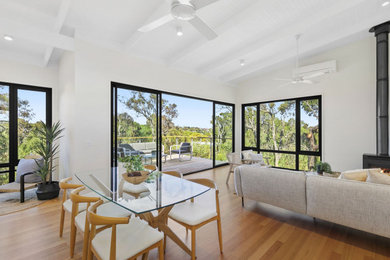 Beach style living room in Geelong.