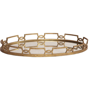 Bright Metal Tray - Gold
