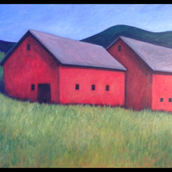 'Red Pair' painting by Jen Violette, 30x40 - Paintings