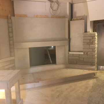 Pinned Limestone/ Stone Fireplace