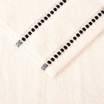 Lavish Home Quick Dry 100% Cotton Zero Twist 6 Piece Towel Set, Bone