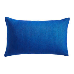 EUROPEAN FLAX LINEN PILLOW COVER &ndash; COBALT KIDNEY - Decorative Pillows