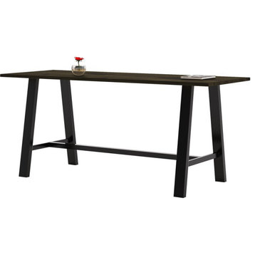 KFI Midtown 3' x 8' Wood Top Bar Height Conference Table in Espresso