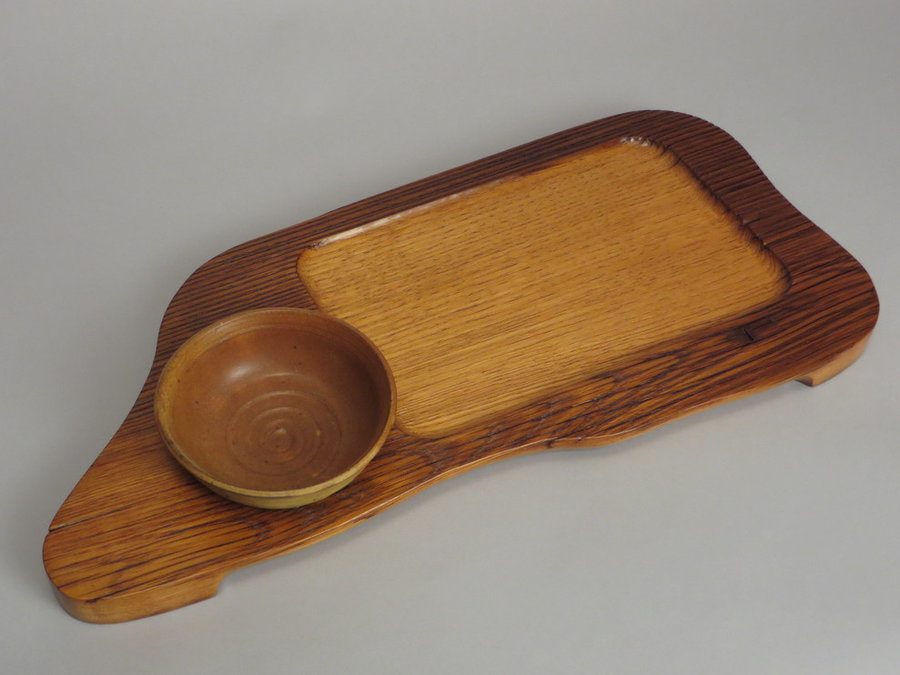 15011 Serving Tray with bowl. Reclaimed American Chestnut $120