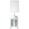 Pesaro Vanity, White With Stone Top, 24", With Mirror