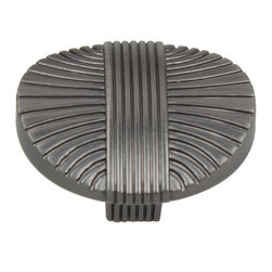 GlideRite Hardware - Hardware 1-3/8" Rounded Shield Cabinet Knob, Brushed Black Nickel - Cabinet And Drawer Knobs