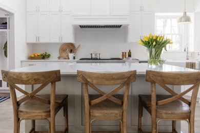 Example of a transitional kitchen design in Houston