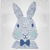 30 x 40 in Monochrome Easter Bunny Throw Blanket, Dark Cobalt Blue