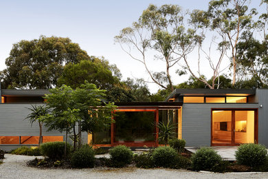 This is an example of a large modern garden in Melbourne.