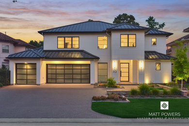 Example of a transitional exterior home design in Houston