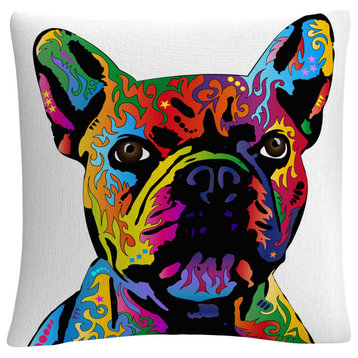 Michael Tompsett 'French Bulldog' Decorative Throw Pillow