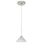 Besa Lighting - Besa Lighting 1XT-117652-SN Kona - One Light Cord Pendant with Flat Canopy - The Kona pendant features a wide cone-shaped glassKona One Light Cord  Bronze Marble Glass *UL Approved: YES Energy Star Qualified: n/a ADA Certified: n/a  *Number of Lights: Lamp: 1-*Wattage:50w GY6.35 Bi-pin bulb(s) *Bulb Included:Yes *Bulb Type:GY6.35 Bi-pin *Finish Type:Bronze