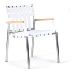 Wintons Teak Salma Strap SS Chair - Outdoor Dining Chairs