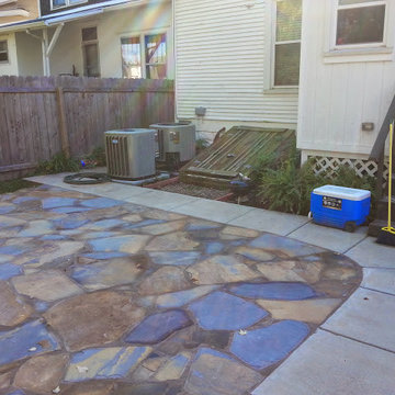 Tennessee blue brown flagstone patio