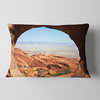 Huge Arch into Rocky Terrains Landscape Printed Throw Pillow, 12"x20"