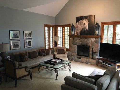 Would You Put A Tv Here Above Fireplace I D Rather Not Put The Tv In Front Of Either Window And Other Side Room Would Make Layout Awkward Option Is Putting Main