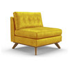 Hopson Leather Armless Chair - Brighton Lemon Grass Yellow