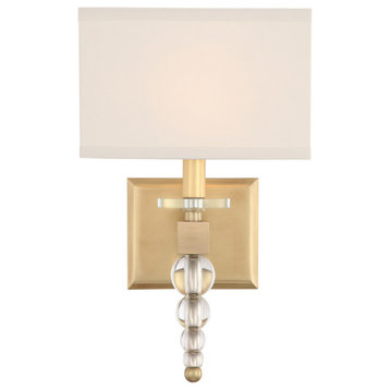Clover 1 Light Wall Sconce in Aged Brass
