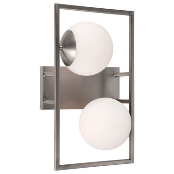 Forte Lighting 2727-02 Charm 2 Light Wall Sconce - Brushed Nickel