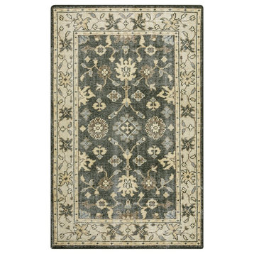 Rizzy Home Maison MS8681 Multi-Colored Border Area Rug, Rectangular 5' x 8'
