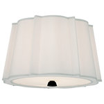 Hudson Valley Lighting - Humphrey, Two Light Semi Flush, Old Bronze Finish, White Faux Silk Shade - Swathing Humphrey's unique shade in soft white fabric creates an intricate, fresh design. The smooth expanse of material provides a soothing counterpoint to the collection's subtle details. Humphrey's cast metal canopies and finials match the shade's elaborate shape and give the design aesthetic unity.