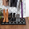 34.5"x14"x1.5" Rubber Boot Tray With Black/Ivory Diamond Coir Insert